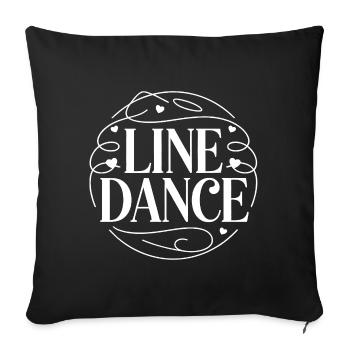 Ornement en forme de cœur de danse en ligne - Housse de coussin décorative 45 x 45 cm - noir - Devant