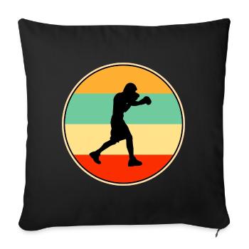 Retro Boxing Silhouette Combat Sport Athlete - Sofa pillowcase 17,3'' x 17,3'' (45 x 45 cm) - black - Front