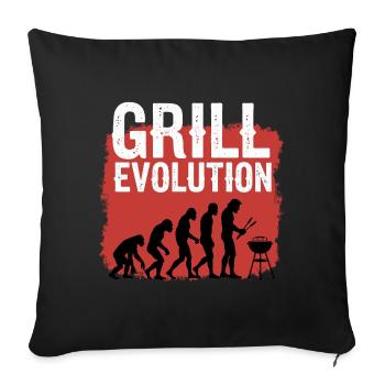 Grill Evolution Funny Grill Master Saying - Sofa pillowcase 17,3'' x 17,3'' (45 x 45 cm) - black - Front