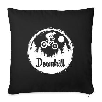 Downhill Mountain Bike Adventure in the Forest - Sofa pillowcase 17,3'' x 17,3'' (45 x 45 cm) - black - Front