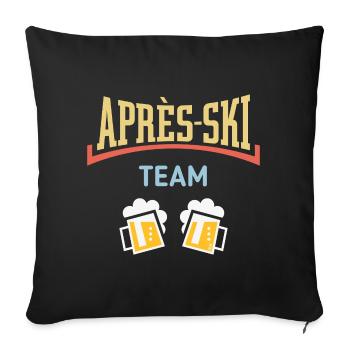 Équipe Après-Ski (Bière / Après-Ski / Concave / 5C) - Housse de coussin décorative 45 x 45 cm - noir - Devant