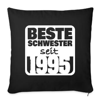 Siblings 1995 - Sofa pillowcase 17,3'' x 17,3'' (45 x 45 cm) - black - Front