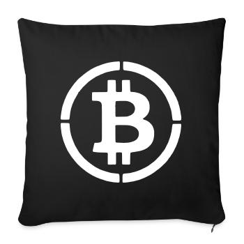 Bitcoin Logo B Symbol Stencil Vector - Sofa pillowcase 17,3'' x 17,3'' (45 x 45 cm) - black - Front