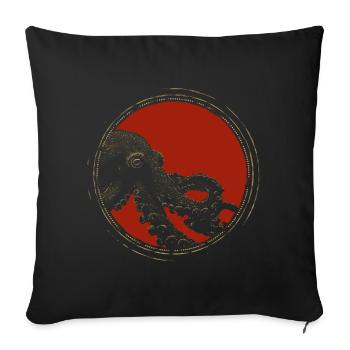 Red Circle Ink Octopus Vintage - Sofa pillowcase 17,3'' x 17,3'' (45 x 45 cm) - black - Front