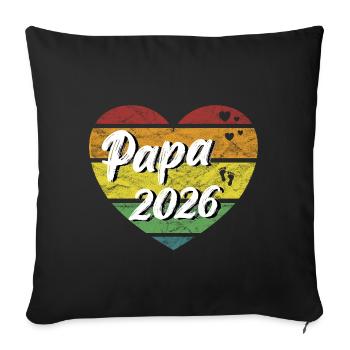 Dad 2026 Dad 2026 Dad-to-be retro vintage - Sofa pillowcase 17,3'' x 17,3'' (45 x 45 cm) - black - Front