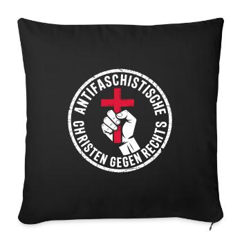 Anti-fascist Catholics against the right - Sofa pillowcase 17,3'' x 17,3'' (45 x 45 cm) - black - Front