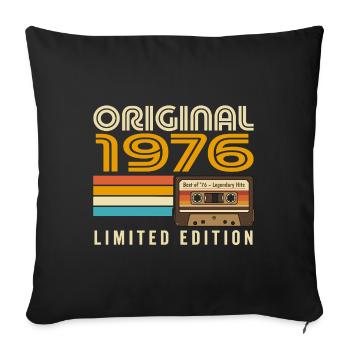 Original 1976 Vintage Vintage Anniversaire Rétro - Housse de coussin décorative 45 x 45 cm - noir - Devant