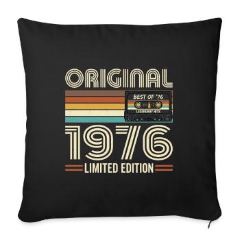 Original 1976 Vintage Vintage Anniversaire Rétro - Housse de coussin décorative 45 x 45 cm - noir - Devant