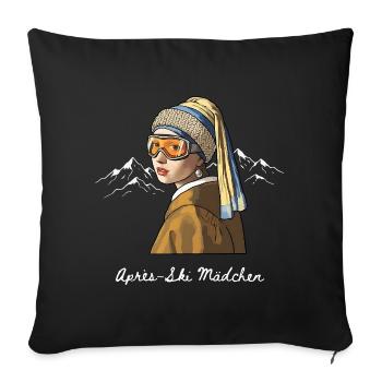Boucles d’oreilles en perles Après-Ski Girls I Chemise Vacances de ski - Housse de coussin décorative 45 x 45 cm - noir - Devant