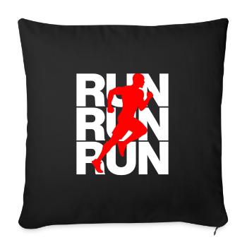 JOGG, PUISSANCE DE COURSE ! SPORT, COURSE, COURS JUSTE - Housse de coussin décorative 45 x 45 cm - noir - Devant