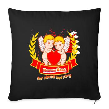 Heaven Sent - Notre histoire d’amour éternelle - Housse de coussin décorative 45 x 45 cm - noir - Devant