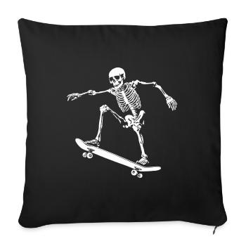 Skateboard Skateboard Skather Drôle - Housse de coussin décorative 45 x 45 cm - noir - Devant