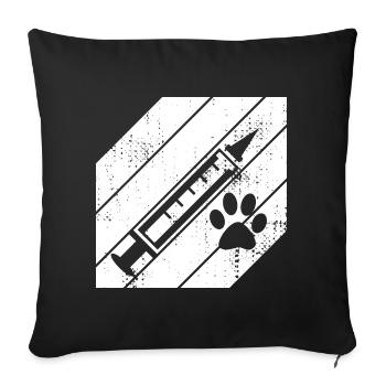 Vet Syringe - Sofa pillowcase 17,3'' x 17,3'' (45 x 45 cm) - black - Front