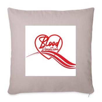 Blood Donation Heart Logo - Sofa pillowcase 17,3'' x 17,3'' (45 x 45 cm) - light taupe - Front
