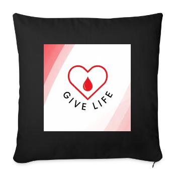 Give Life : Blood Donor Heart - Sofa pillowcase 17,3'' x 17,3'' (45 x 45 cm) - black - Front