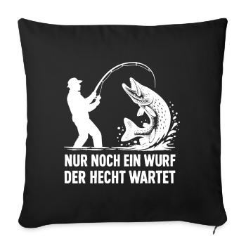 Pike Waiting A Cast Fishing Angler Gift - Sofa pillowcase 17,3'' x 17,3'' (45 x 45 cm) - black - Front