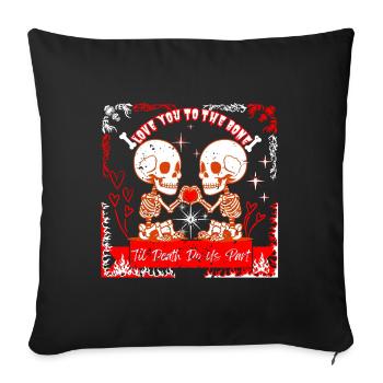 Cute Skeleton Valentine - Love You To The Bone Tee - Sofa pillowcase 17,3'' x 17,3'' (45 x 45 cm) - black - Front