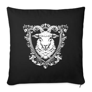 Heraldry Goat Head Shield - Sofa pillowcase 17,3'' x 17,3'' (45 x 45 cm) - black - Front