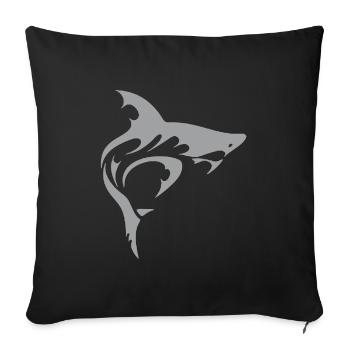 Requin - Housse de coussin décorative 45 x 45 cm - noir - Devant