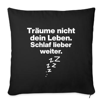 SLEEPING IS THE BEST TRAINER! SLEEP FUN SHIRT - Sofa pillowcase 17,3'' x 17,3'' (45 x 45 cm) - black - Front
