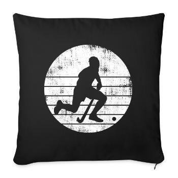 Sketch du joueur de hockey - Housse de coussin décorative 45 x 45 cm - noir - Devant