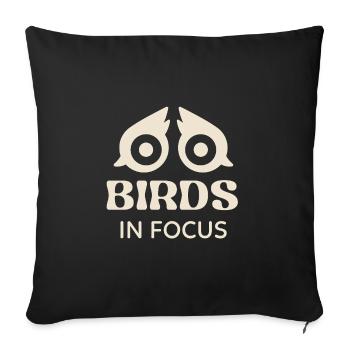Vögel im Fokus - Sofakissenbezug 45 x 45 cm - Schwarz - Vorne