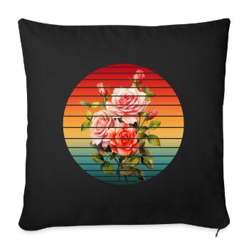 VINTAGE SPRING FLOWER - Sofa pillowcase 17,3'' x 17,3'' (45 x 45 cm) - black - Front