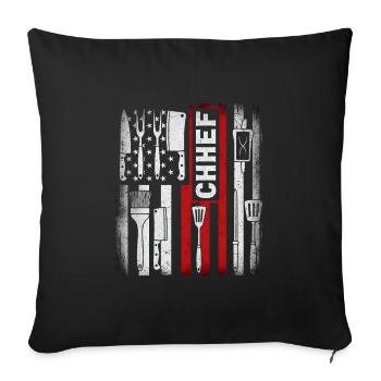 Chief American Flag - Sofa pillowcase 17,3'' x 17,3'' (45 x 45 cm) - black - Front