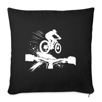 Perspective VTT en descente Perspective VTT Cadeau - Housse de coussin décorative 45 x 45 cm - noir - Devant