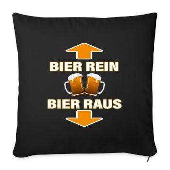 BIÈRE À L’ENTRÉE - BIÈRE À L’EXTÉRIEUR - Housse de coussin décorative 45 x 45 cm - noir - Devant