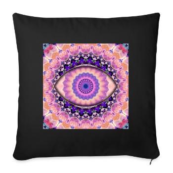 Kaleidoscopic eye mandala - Sofa pillowcase 17,3'' x 17,3'' (45 x 45 cm) - black - Front