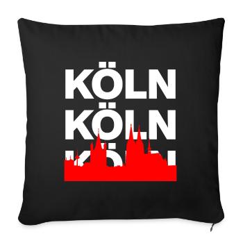 KÖLLE ES EIN JEFÖHL KÖLN DOMLIEBE RHEIN DOMSTADT - Sofa pillowcase 17,3'' x 17,3'' (45 x 45 cm) - black - Front