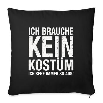 Karneval Fasching Fasnet Kostüm - Sofakissenbezug 45 x 45 cm - Schwarz - Vorne