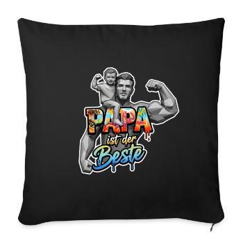 PAPA EST LE MEILLEUR - Housse de coussin décorative 45 x 45 cm - noir - Devant