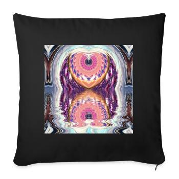 Circle Mandala Reflet en couleurs néon - Housse de coussin décorative 45 x 45 cm - noir - Devant