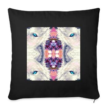 Kaléidoscope des loups arctiques - Housse de coussin décorative 45 x 45 cm - noir - Devant