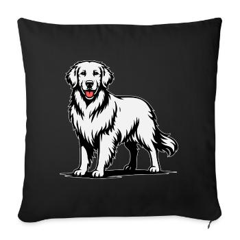Golden Retriever in a Proud Pose - Sofa pillowcase 17,3'' x 17,3'' (45 x 45 cm) - black - Front