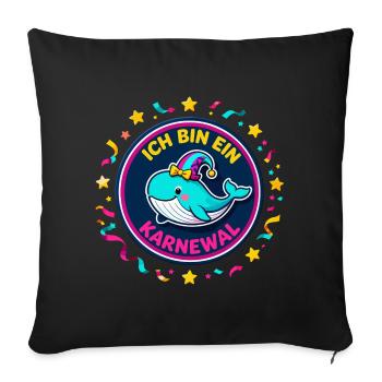 JE SUIS UN KARNEWAL Carnaval Jeu de mots drôle - Housse de coussin décorative 45 x 45 cm - noir - Devant