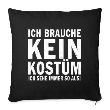 Karneval Fasching Fasnet Kostüm - Sofakissenbezug 45 x 45 cm - Schwarz - Vorne