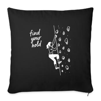 Femmes chemises de bloc – Trouvez vos marques - Housse de coussin décorative 45 x 45 cm - noir - Devant