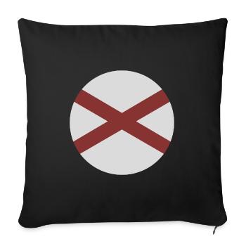 Alabama round flag - Sofa pillowcase 17,3'' x 17,3'' (45 x 45 cm) - black - Front