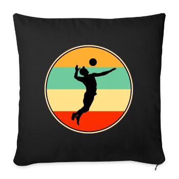 olleyball Player Retro Sunset Vintage Silhouette - Sofa pillowcase 17,3'' x 17,3'' (45 x 45 cm) - black - Front