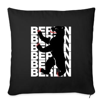 BERLIN BEAR POWER! BERLINLOVE CAPITAL - Sofa pillowcase 17,3'' x 17,3'' (45 x 45 cm) - black - Front