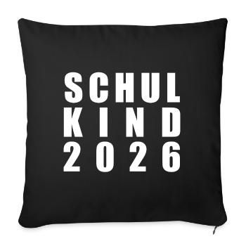 Schulkind 2026 - Sofakissenbezug 45 x 45 cm - Schwarz - Vorne