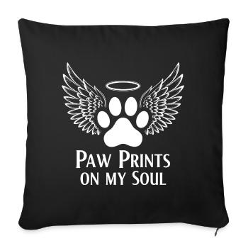 Pug Dog Nuage Ailes d’Ange Adieu Deuil - Housse de coussin décorative 45 x 45 cm - noir - Devant