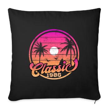 Classic 1986 Sunset Palms - Sofa pillowcase 17,3'' x 17,3'' (45 x 45 cm) - black - Front
