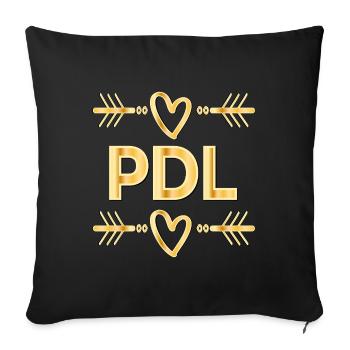 Merci mon cœur - PDL Pflegedienstleitung - Housse de coussin décorative 45 x 45 cm - noir - Devant