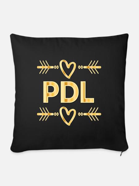 Danke Herz - PDL Pflegedienstleitung - Sofakissenbezug 45 x 45 cm - Schwarz