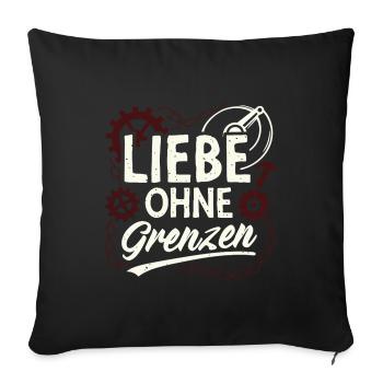 Liebe Ohne Grenzen Gear - Sofakissenbezug 45 x 45 cm - Schwarz - Vorne