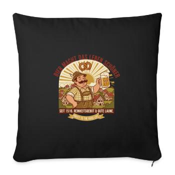 Bayerische Bierfreude Prost - Sofakissenbezug 45 x 45 cm - Schwarz - Vorne